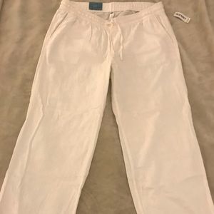 NWT White Linen Wide Leg Pants